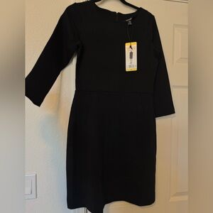 Buffalo David Bitton Black Long Sleeve Ponte Sheath Dress